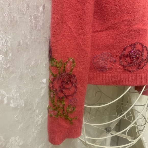 Vintage 2002 Susan Bristol red embroidered sweater long sleeve size M - Picture 11 of 13